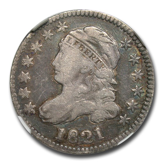 1821 Capped Bust Dime Fine-12 NGC (Large Date) 1821 Capped Bust Dime Fine-12 NGC (Large Date)